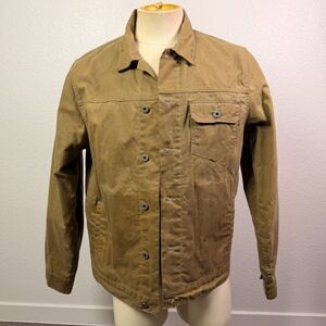 Flint and Tinder Huckberry Waxed Trucker Jacket Men’s XL Field Tan Made USA